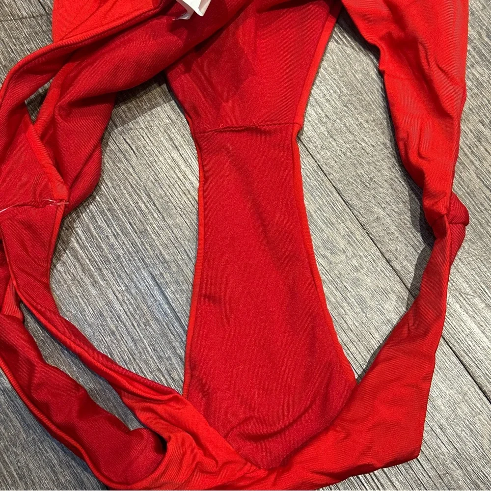 Yandy Red Bikini Bottom Cutout Size Small NWT